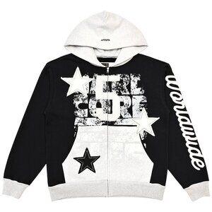 Sp5der Triple 5 Stitch Full Zip Hoodie Sweatshirt Black | Spider Worldwide